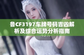 鲁CF3197车牌号码吉凶解析及综合运势分析指南