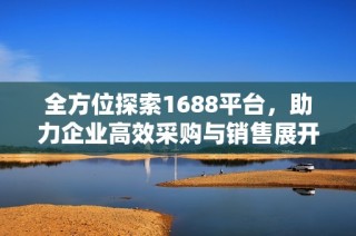 全方位探索1688平台，助力企业高效采购与销售展开新局面