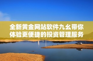 全新黄金网站软件九幺带你体验更便捷的投资管理服务