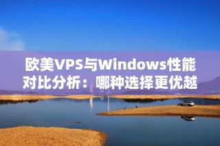 欧美VPS与Windows性能对比分析：哪种选择更优越