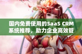 国内免费使用的SaaS CRM系统推荐，助力企业高效管理客户关系