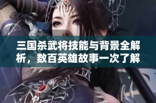 三国杀武将技能与背景全解析，数百英雄故事一次了解