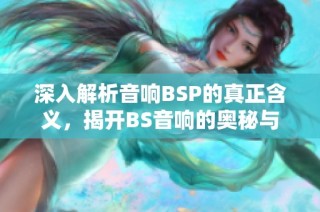 深入解析音响BSP的真正含义，揭开BS音响的奥秘与魅力