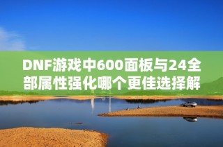 DNF游戏中600面板与24全部属性强化哪个更佳选择解析