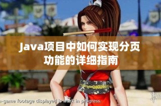 Java项目中如何实现分页功能的详细指南