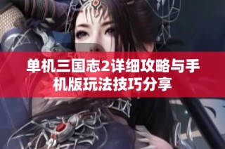 单机三国志2详细攻略与手机版玩法技巧分享