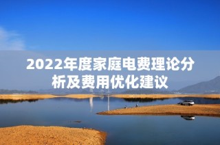 2022年度家庭电费理论分析及费用优化建议