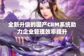 全新升级的国产CRM系统助力企业管理效率提升