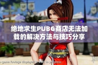 绝地求生PUBG商店无法加载的解决方法与技巧分享