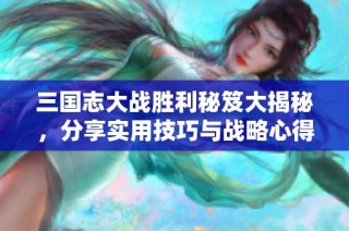 三国志大战胜利秘笈大揭秘，分享实用技巧与战略心得