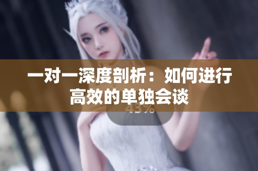 一对一深度剖析：如何进行高效的单独会谈