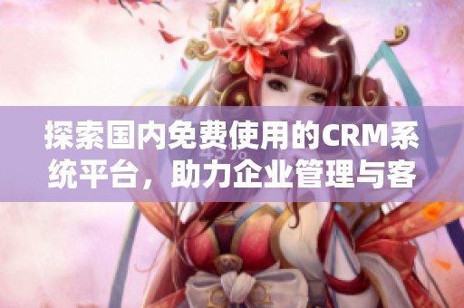 探索国内免费使用的CRM系统平台，助力企业管理与客户关系提升