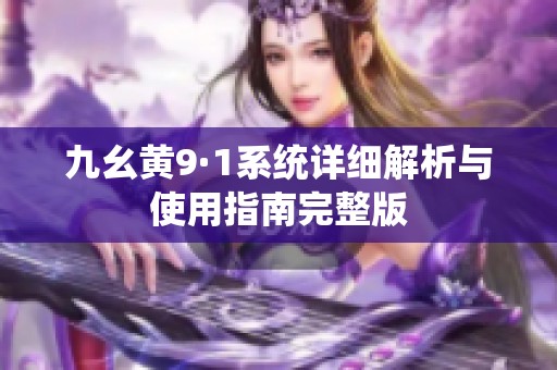 九幺黄9·1系统详细解析与使用指南完整版