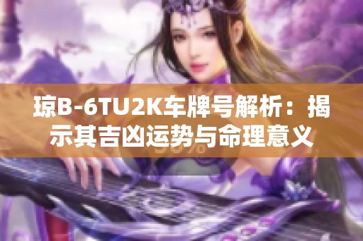 琼B-6TU2K车牌号解析：揭示其吉凶运势与命理意义