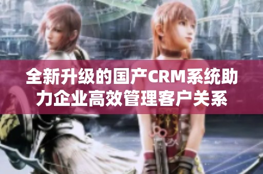 全新升级的国产CRM系统助力企业高效管理客户关系