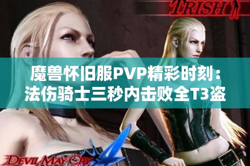 魔兽怀旧服PVP精彩时刻：法伤骑士三秒内击败全T3盗贼的震撼演示