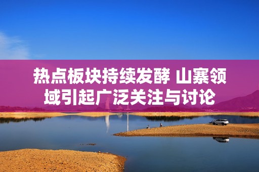 热点板块持续发酵 山寨领域引起广泛关注与讨论