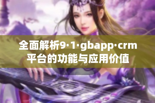 全面解析9·1·gbapp·crm平台的功能与应用价值