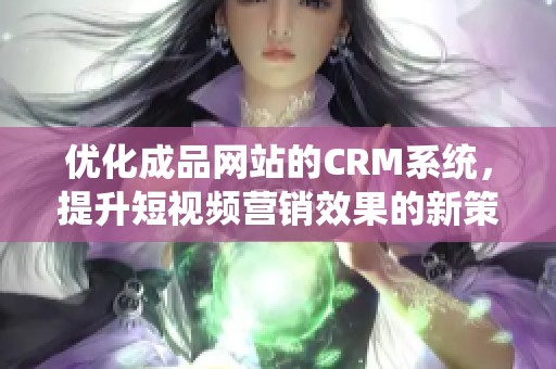 优化成品网站的CRM系统，提升短视频营销效果的新策略